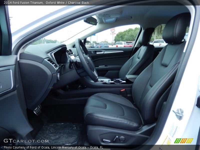 Oxford White / Charcoal Black 2014 Ford Fusion Titanium