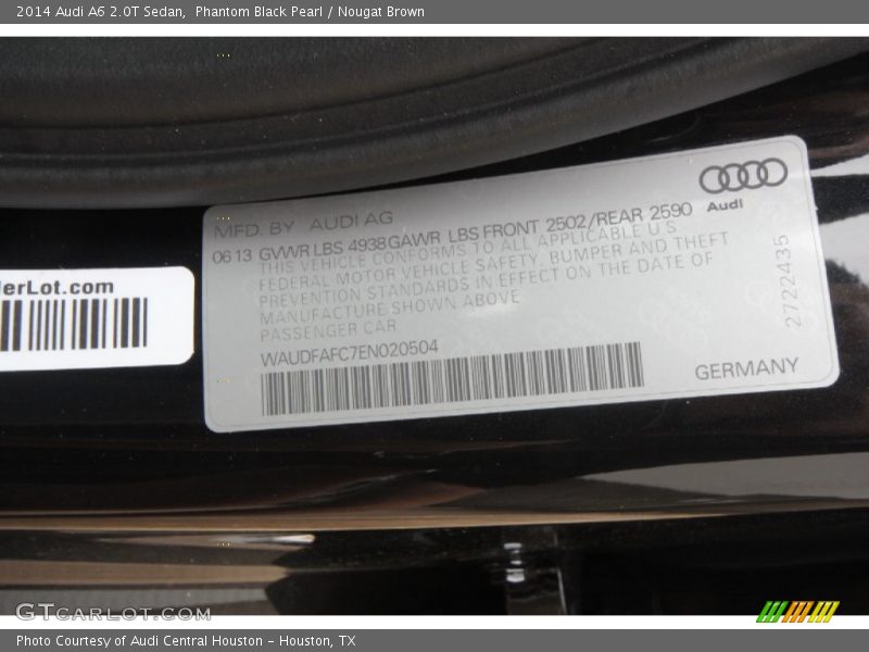 Phantom Black Pearl / Nougat Brown 2014 Audi A6 2.0T Sedan