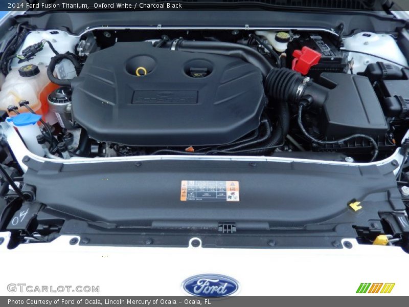 Oxford White / Charcoal Black 2014 Ford Fusion Titanium
