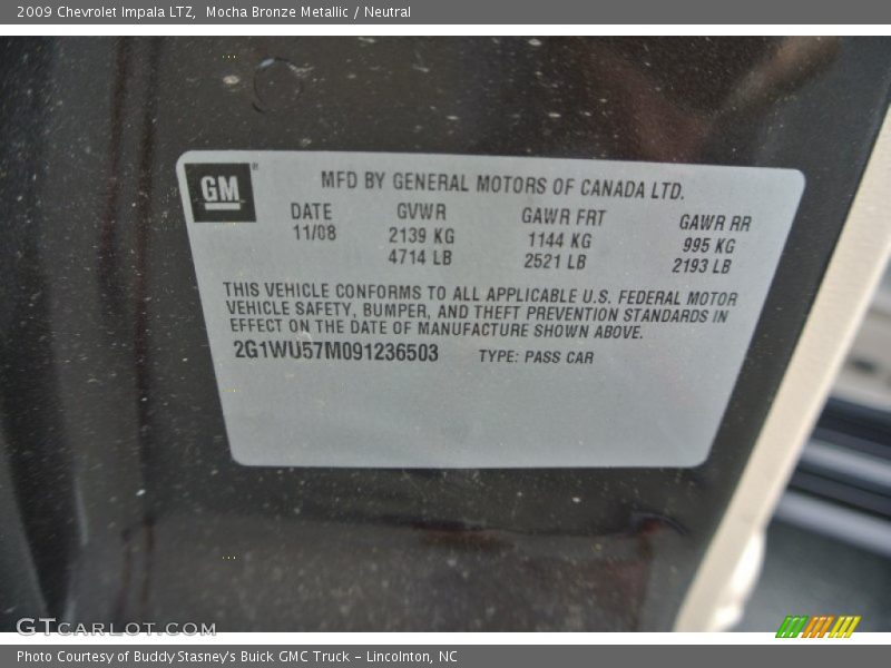 Mocha Bronze Metallic / Neutral 2009 Chevrolet Impala LTZ