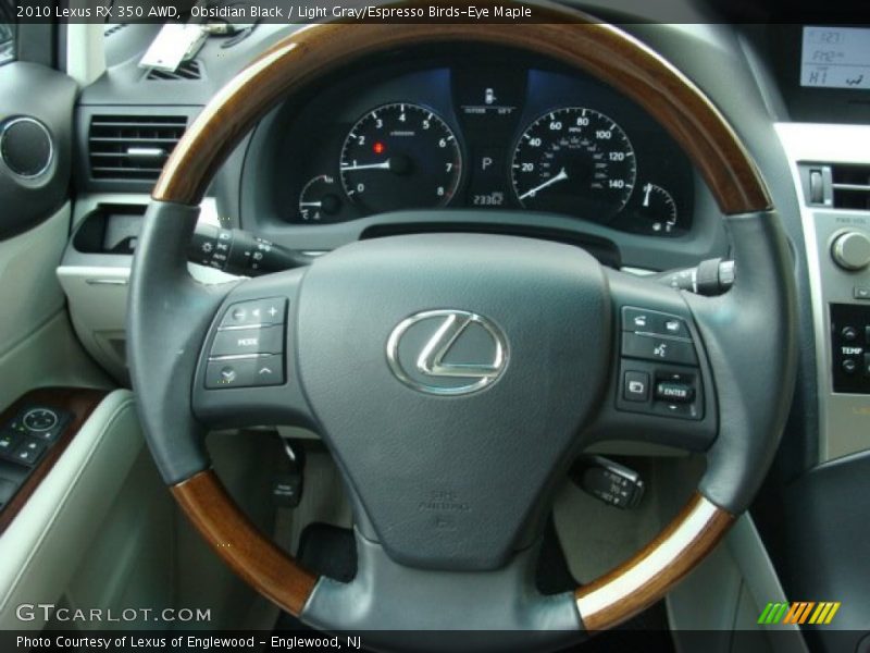 Obsidian Black / Light Gray/Espresso Birds-Eye Maple 2010 Lexus RX 350 AWD