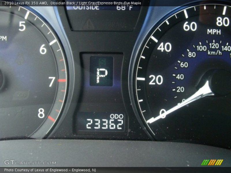 Obsidian Black / Light Gray/Espresso Birds-Eye Maple 2010 Lexus RX 350 AWD