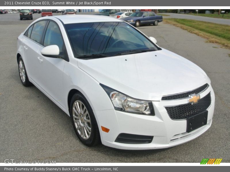 Summit White / Jet Black/Sport Red 2011 Chevrolet Cruze ECO