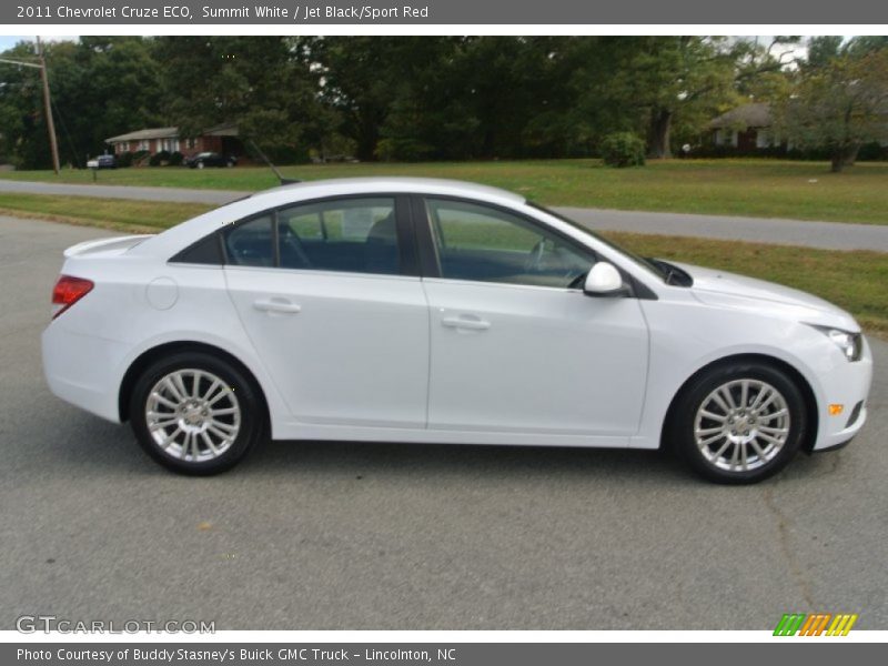 Summit White / Jet Black/Sport Red 2011 Chevrolet Cruze ECO