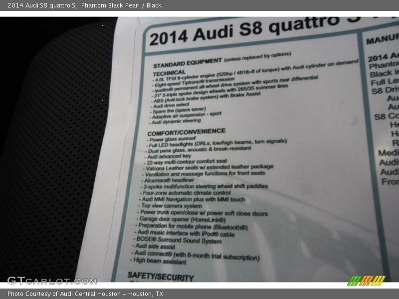  2014 S8 quattro S Window Sticker