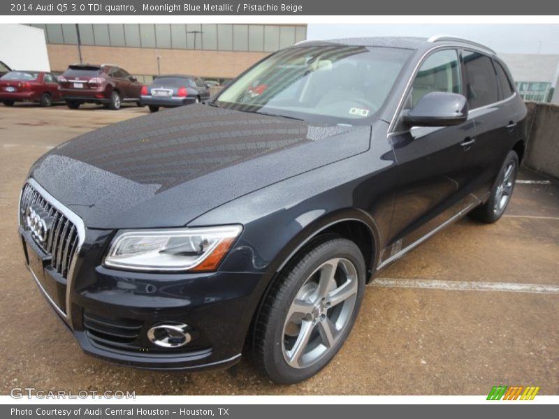 Moonlight Blue Metallic / Pistachio Beige 2014 Audi Q5 3.0 TDI quattro