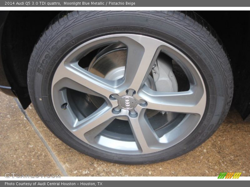 Moonlight Blue Metallic / Pistachio Beige 2014 Audi Q5 3.0 TDI quattro