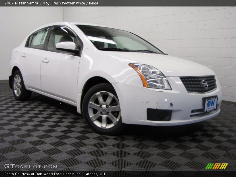 Fresh Powder White / Beige 2007 Nissan Sentra 2.0 S