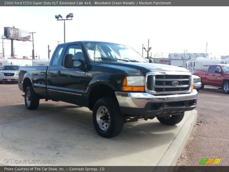 Woodland Green Metallic / Medium Parchment 2000 Ford F250 Super Duty XLT Extended Cab 4x4