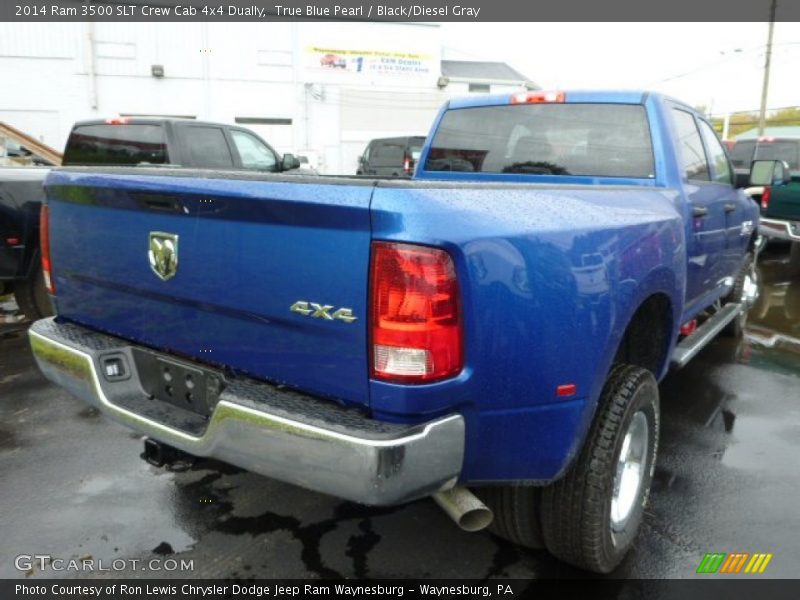 True Blue Pearl / Black/Diesel Gray 2014 Ram 3500 SLT Crew Cab 4x4 Dually