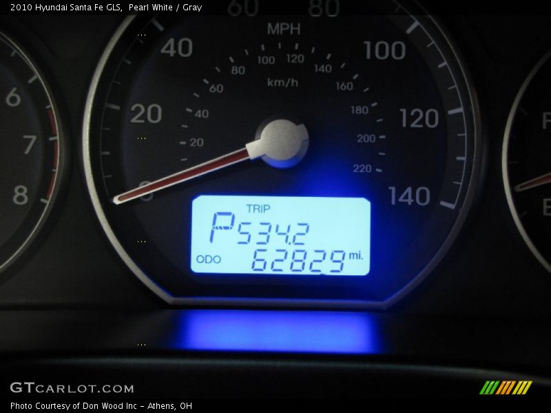 Pearl White / Gray 2010 Hyundai Santa Fe GLS