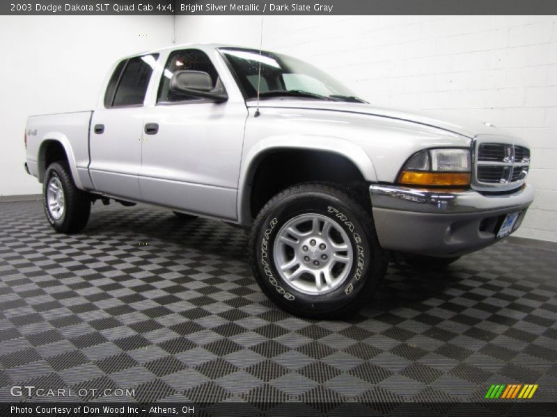 Bright Silver Metallic / Dark Slate Gray 2003 Dodge Dakota SLT Quad Cab 4x4