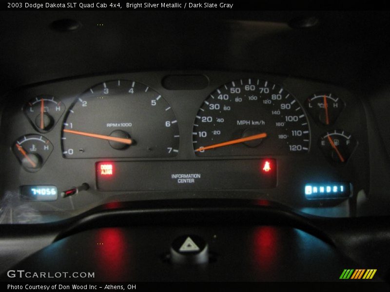 Bright Silver Metallic / Dark Slate Gray 2003 Dodge Dakota SLT Quad Cab 4x4