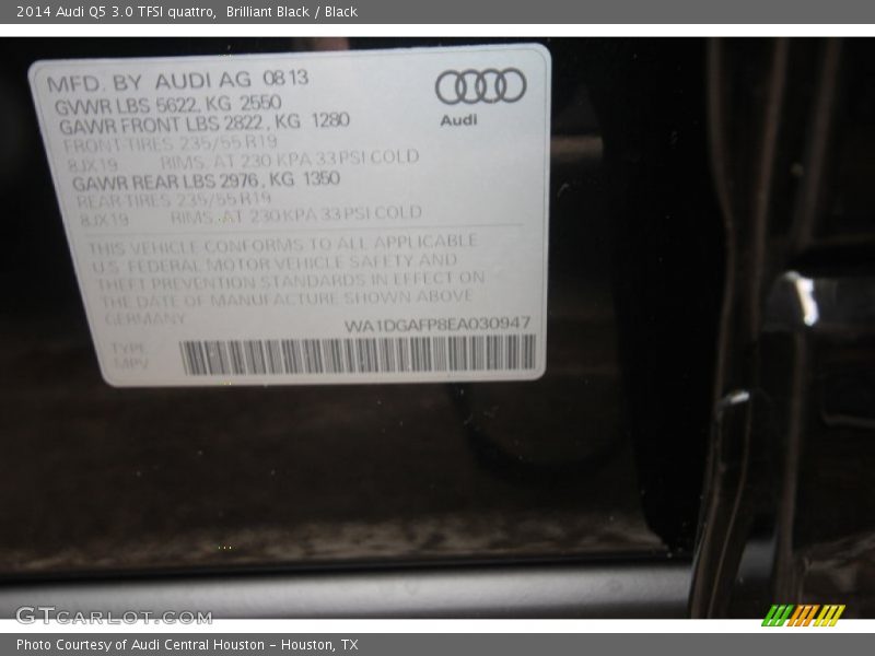 Brilliant Black / Black 2014 Audi Q5 3.0 TFSI quattro