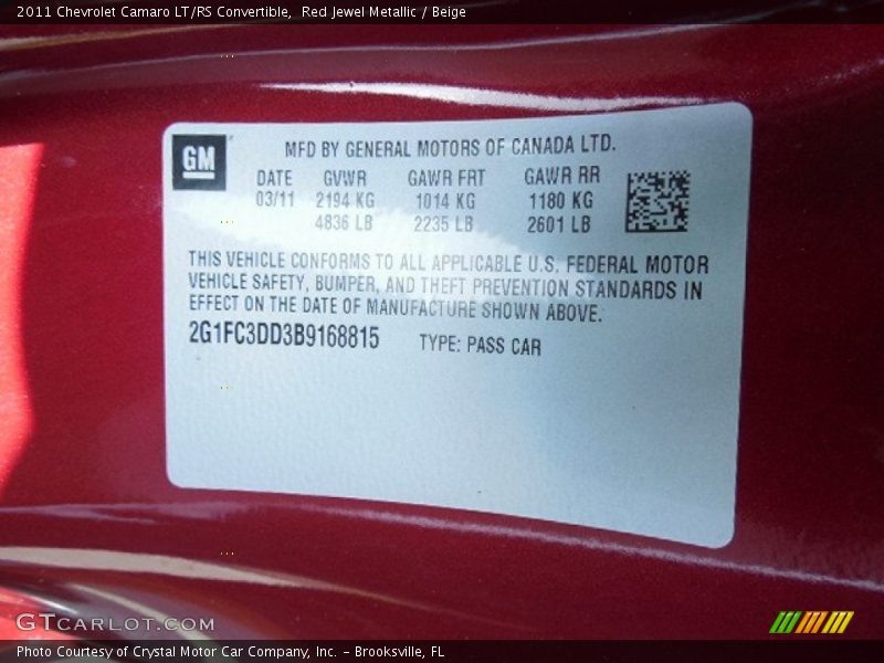 Red Jewel Metallic / Beige 2011 Chevrolet Camaro LT/RS Convertible