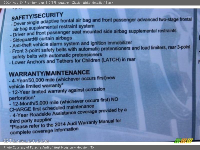 Glacier White Metallic / Black 2014 Audi S4 Premium plus 3.0 TFSI quattro
