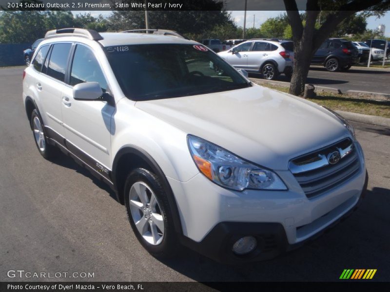 Satin White Pearl / Ivory 2014 Subaru Outback 2.5i Premium