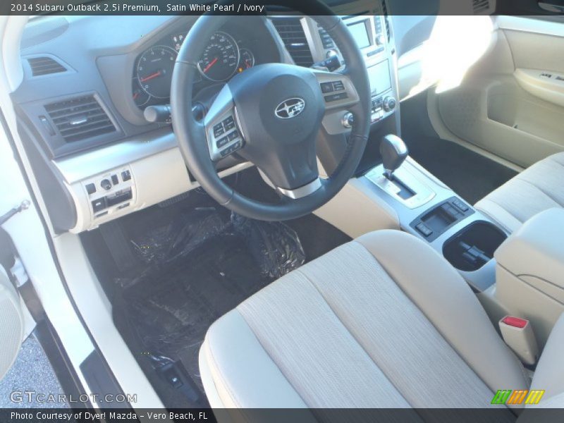 Satin White Pearl / Ivory 2014 Subaru Outback 2.5i Premium