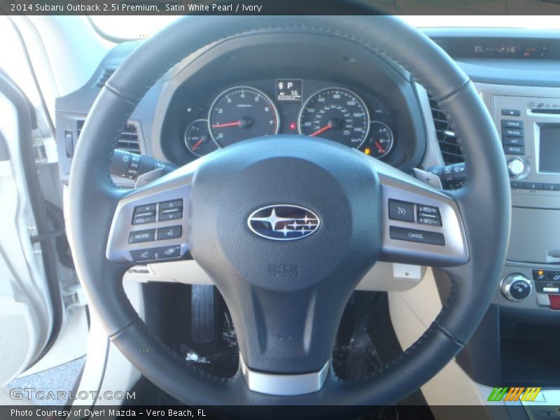 Satin White Pearl / Ivory 2014 Subaru Outback 2.5i Premium