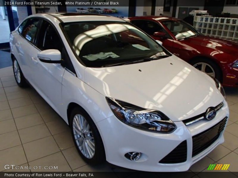 White Platinum / Charcoal Black 2014 Ford Focus Titanium Sedan