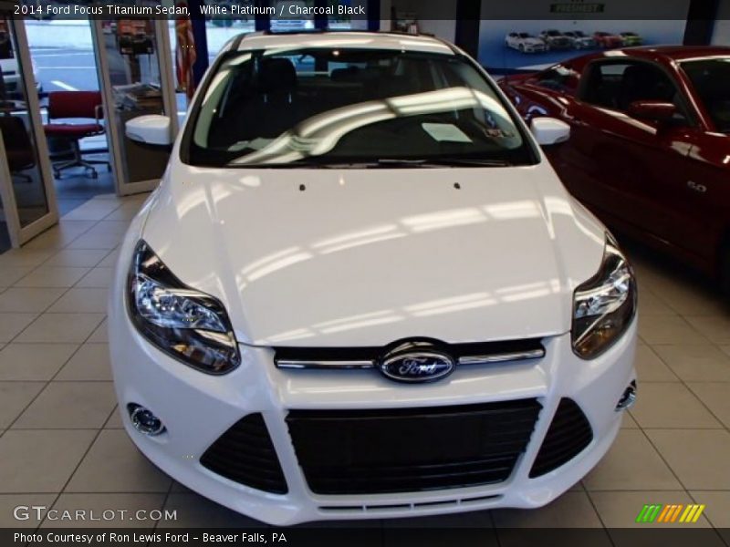 White Platinum / Charcoal Black 2014 Ford Focus Titanium Sedan