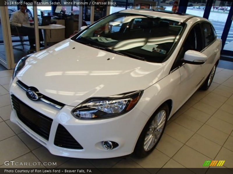White Platinum / Charcoal Black 2014 Ford Focus Titanium Sedan