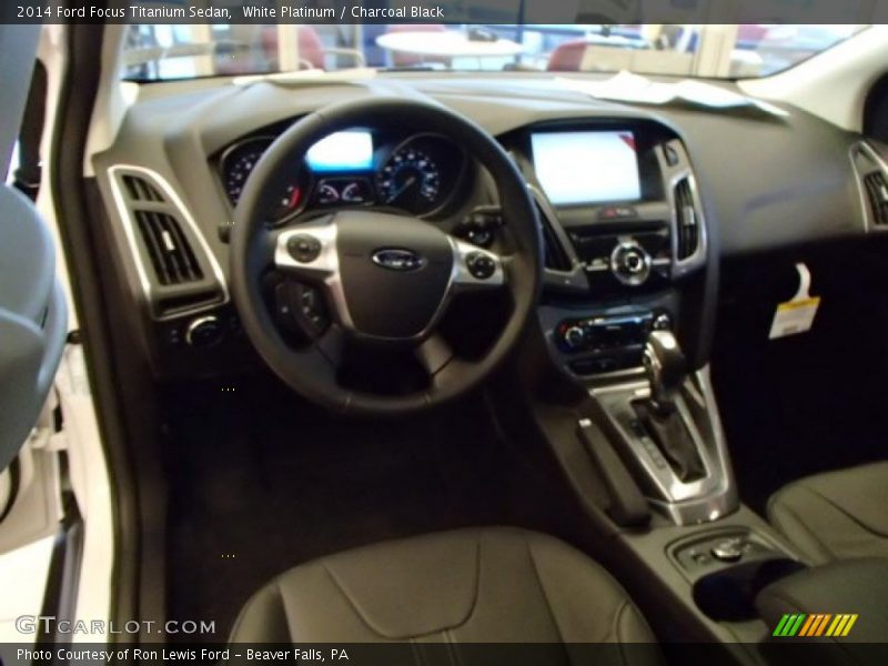 White Platinum / Charcoal Black 2014 Ford Focus Titanium Sedan