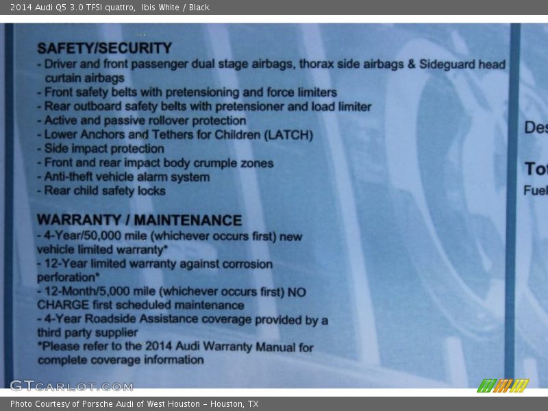 Ibis White / Black 2014 Audi Q5 3.0 TFSI quattro