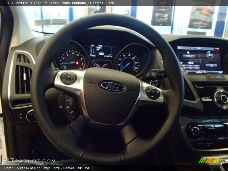 White Platinum / Charcoal Black 2014 Ford Focus Titanium Sedan