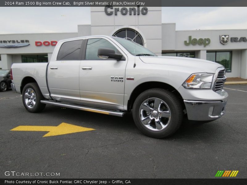 Bright Silver Metallic / Black/Diesel Gray 2014 Ram 1500 Big Horn Crew Cab