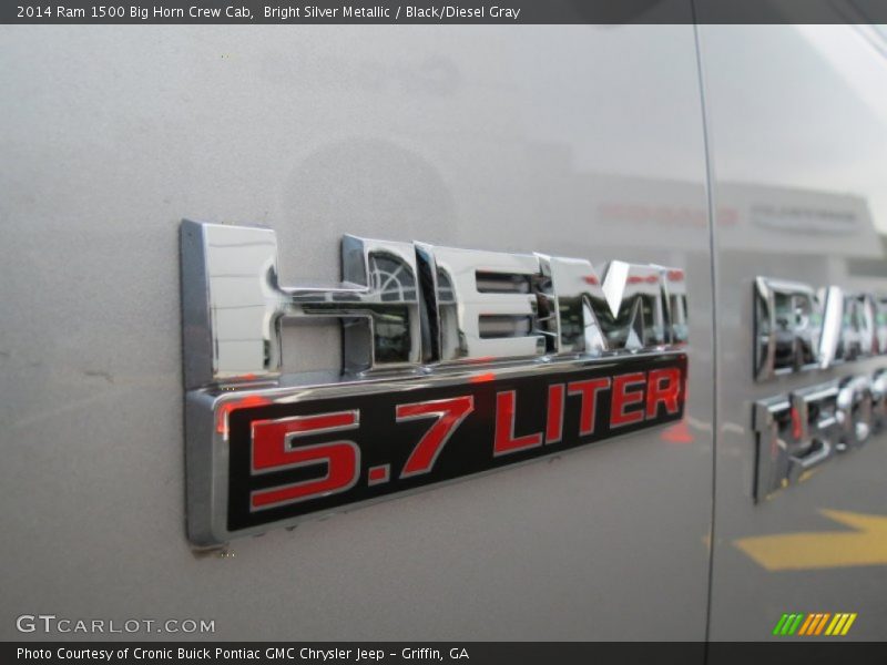 Bright Silver Metallic / Black/Diesel Gray 2014 Ram 1500 Big Horn Crew Cab