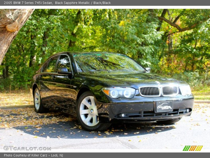 Black Sapphire Metallic / Black/Black 2005 BMW 7 Series 745i Sedan