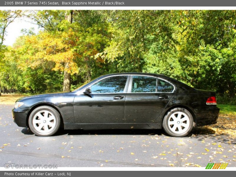 Black Sapphire Metallic / Black/Black 2005 BMW 7 Series 745i Sedan
