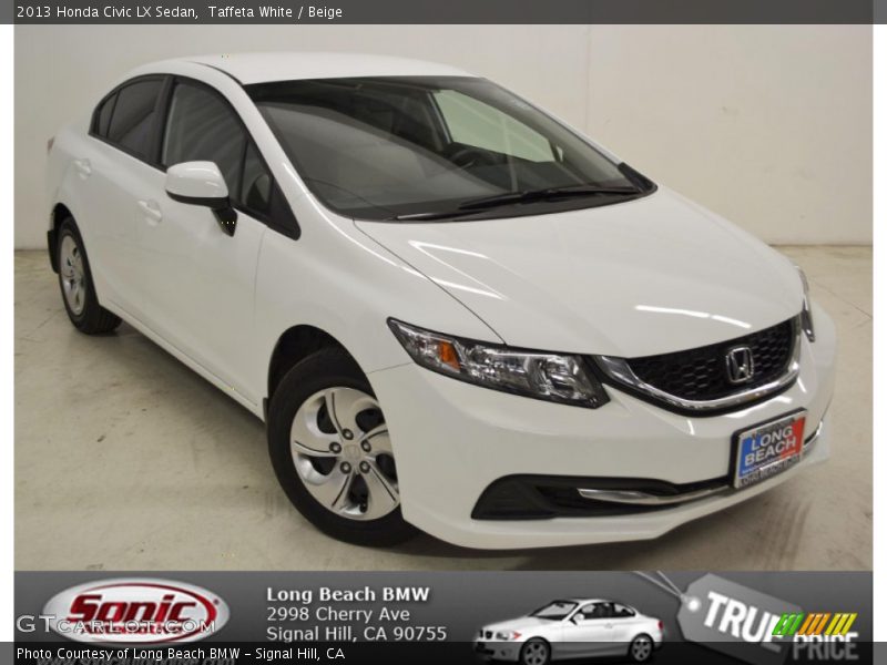 Taffeta White / Beige 2013 Honda Civic LX Sedan