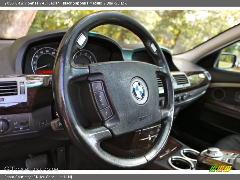 Black Sapphire Metallic / Black/Black 2005 BMW 7 Series 745i Sedan