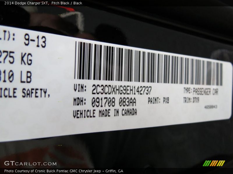 Pitch Black / Black 2014 Dodge Charger SXT