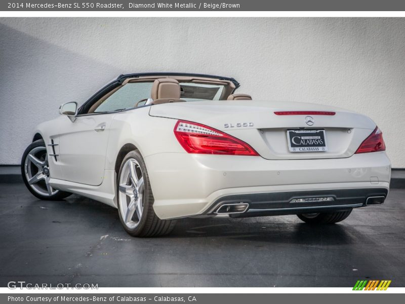 Diamond White Metallic / Beige/Brown 2014 Mercedes-Benz SL 550 Roadster