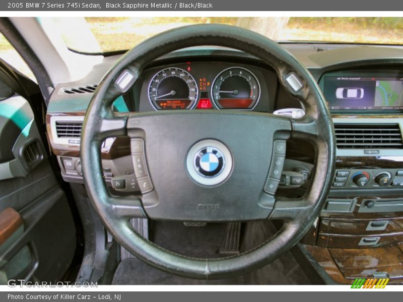 Black Sapphire Metallic / Black/Black 2005 BMW 7 Series 745i Sedan