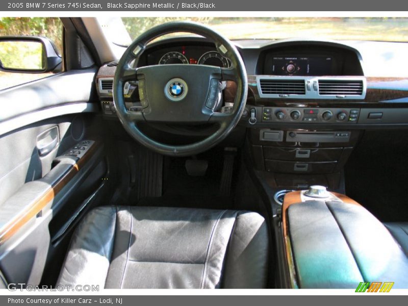 Black Sapphire Metallic / Black/Black 2005 BMW 7 Series 745i Sedan