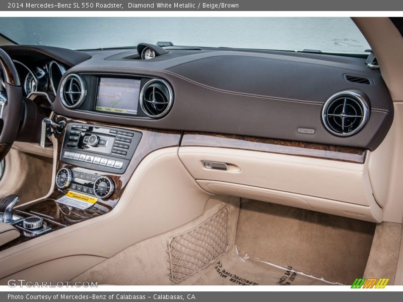 Diamond White Metallic / Beige/Brown 2014 Mercedes-Benz SL 550 Roadster