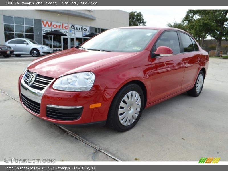 Salsa Red / Pure Beige 2008 Volkswagen Jetta S Sedan