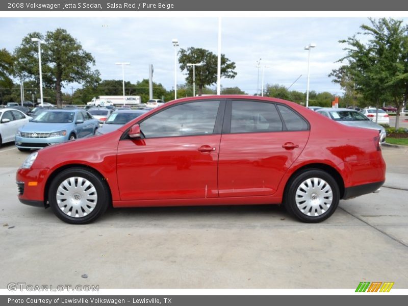 Salsa Red / Pure Beige 2008 Volkswagen Jetta S Sedan