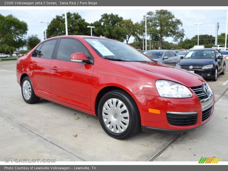 Salsa Red / Pure Beige 2008 Volkswagen Jetta S Sedan