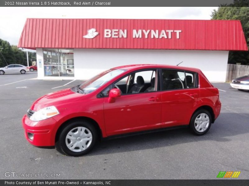 Red Alert / Charcoal 2012 Nissan Versa 1.8 S Hatchback