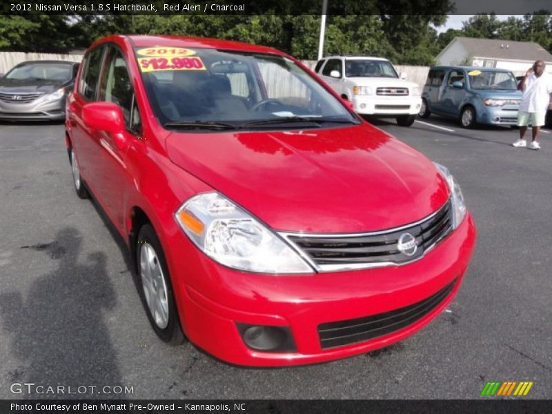 Red Alert / Charcoal 2012 Nissan Versa 1.8 S Hatchback