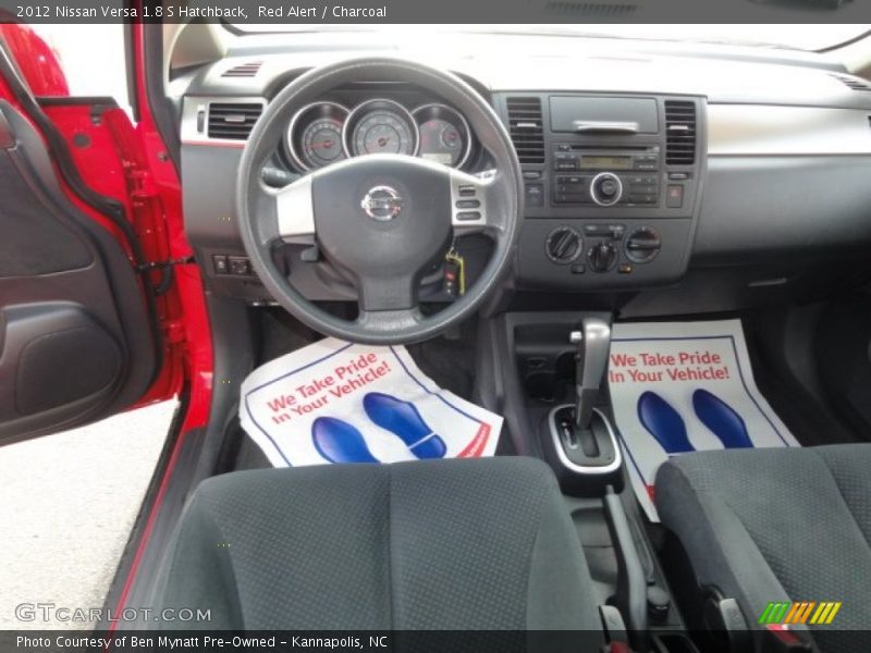 Red Alert / Charcoal 2012 Nissan Versa 1.8 S Hatchback