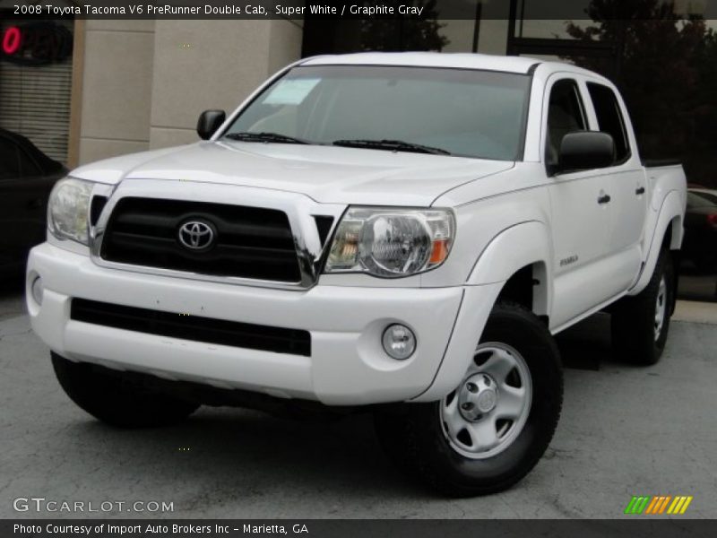 Super White / Graphite Gray 2008 Toyota Tacoma V6 PreRunner Double Cab