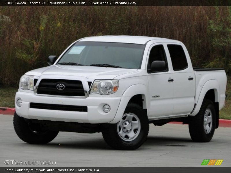 Super White / Graphite Gray 2008 Toyota Tacoma V6 PreRunner Double Cab