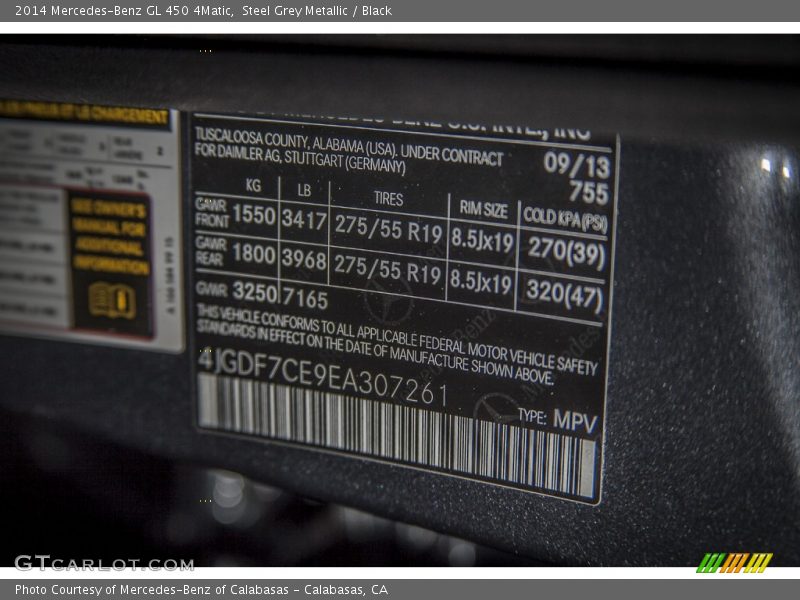 Steel Grey Metallic / Black 2014 Mercedes-Benz GL 450 4Matic