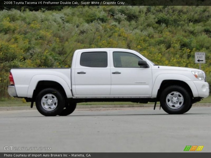 Super White / Graphite Gray 2008 Toyota Tacoma V6 PreRunner Double Cab